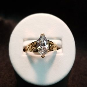 14K gold marquis CZ stone